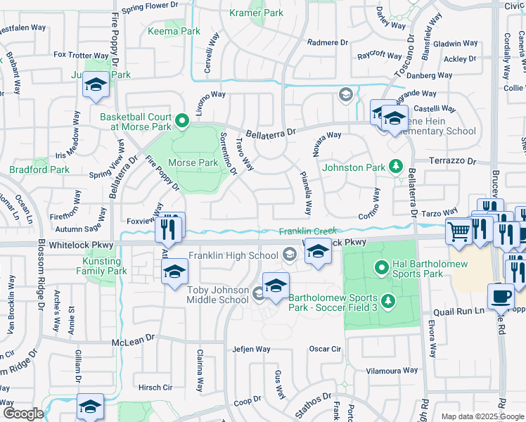 map of restaurants, bars, coffee shops, grocery stores, and more near 9937 Sorrentino Drive in Elk Grove