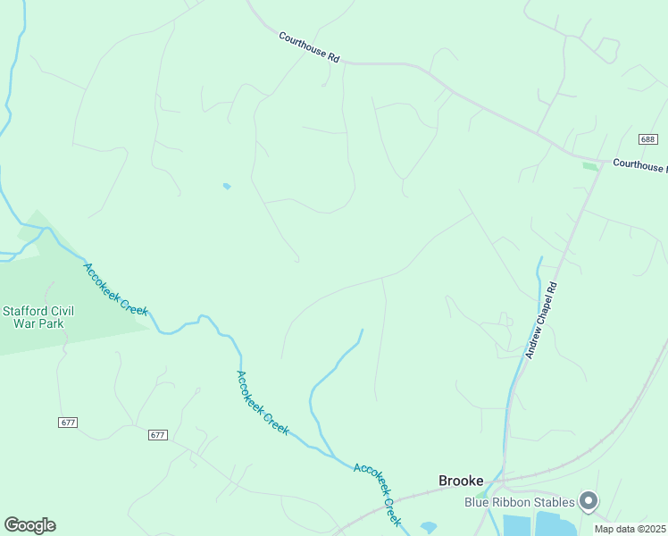 map of restaurants, bars, coffee shops, grocery stores, and more near 94 Falling Creek Drive in Stafford