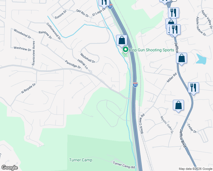 map of restaurants, bars, coffee shops, grocery stores, and more near 1607 Miller Road in Imperial