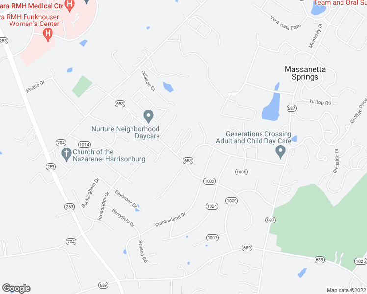 map of restaurants, bars, coffee shops, grocery stores, and more near 1455 Taylor Grove Lane in Harrisonburg