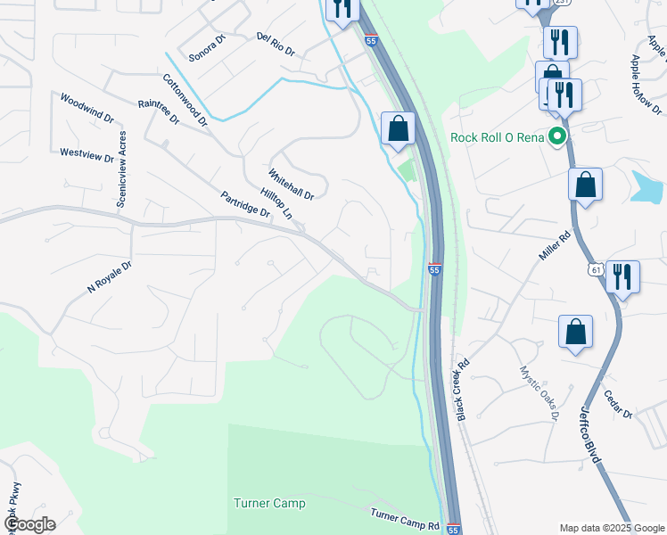 map of restaurants, bars, coffee shops, grocery stores, and more near 5000 Annette Drive in Imperial