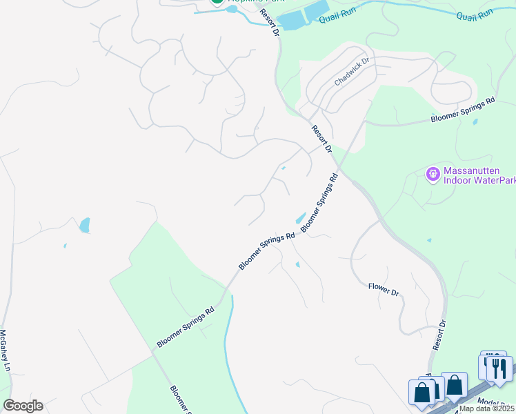 map of restaurants, bars, coffee shops, grocery stores, and more near 159 Powell Place in McGaheysville