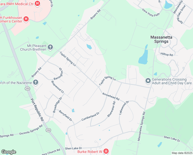 map of restaurants, bars, coffee shops, grocery stores, and more near 1463 Taylor Grove Lane in Harrisonburg