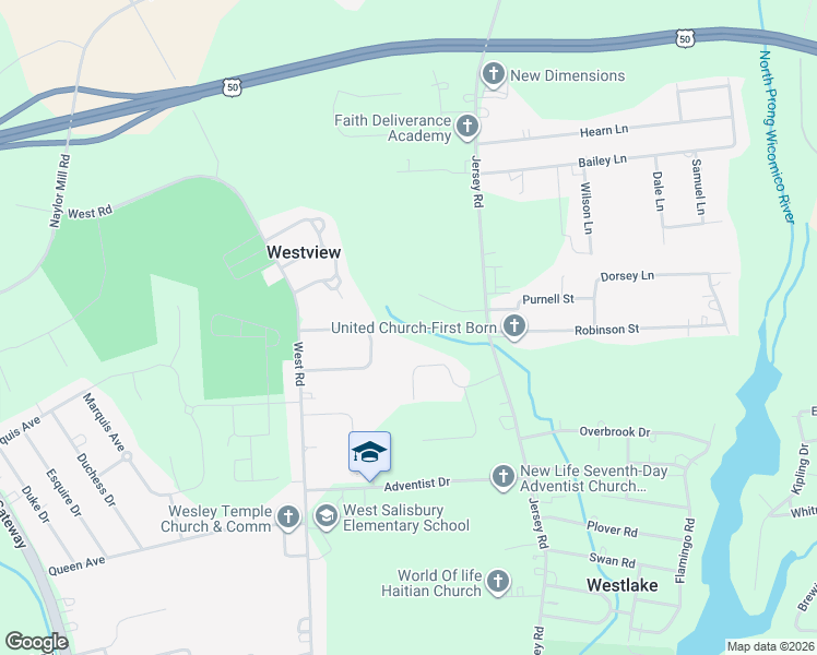 map of restaurants, bars, coffee shops, grocery stores, and more near 617 Wellington Circle in Salisbury