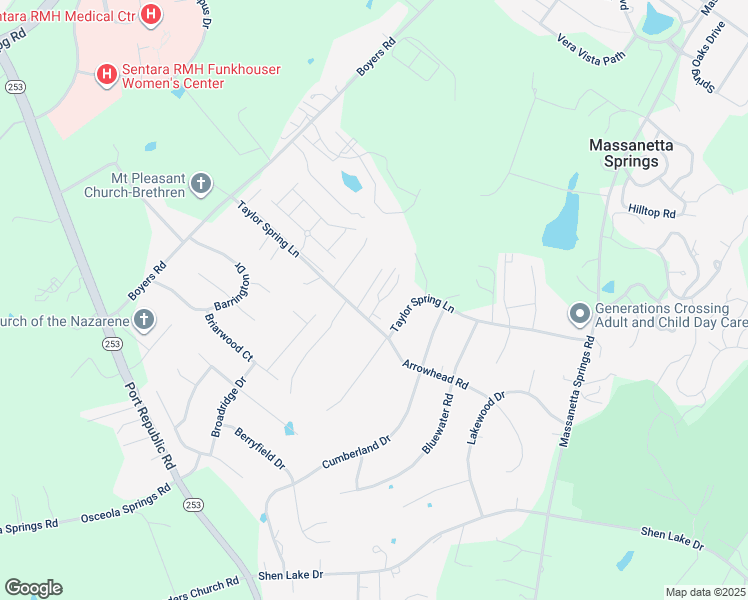 map of restaurants, bars, coffee shops, grocery stores, and more near 1448 Katie Grove Way in Harrisonburg