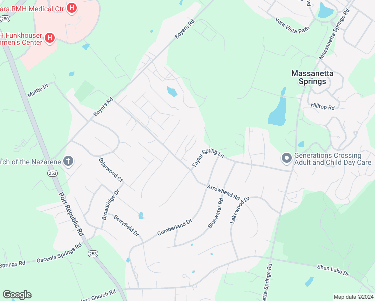 map of restaurants, bars, coffee shops, grocery stores, and more near 1460 Taylor Grove Lane in Harrisonburg