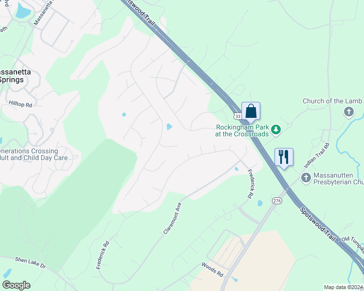map of restaurants, bars, coffee shops, grocery stores, and more near 3999 Cavalry Lane in Penn Laird