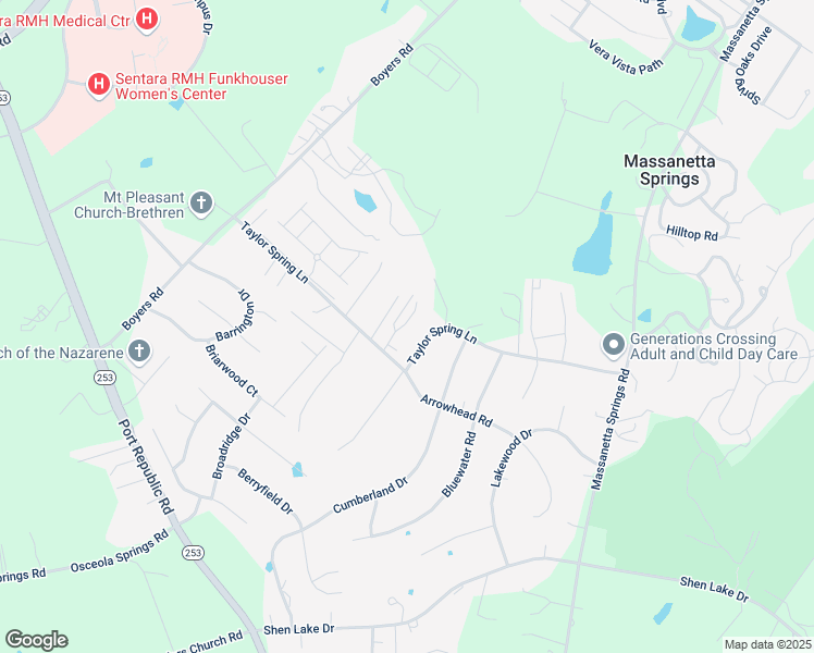 map of restaurants, bars, coffee shops, grocery stores, and more near 1448 Katie Grove Way in Harrisonburg