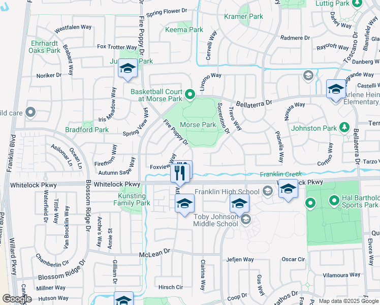 map of restaurants, bars, coffee shops, grocery stores, and more near 9937 Squirrelview Court in Elk Grove
