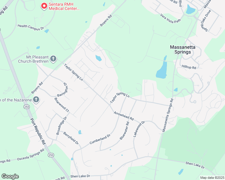 map of restaurants, bars, coffee shops, grocery stores, and more near 1407 Taylor Grove Lane in Harrisonburg