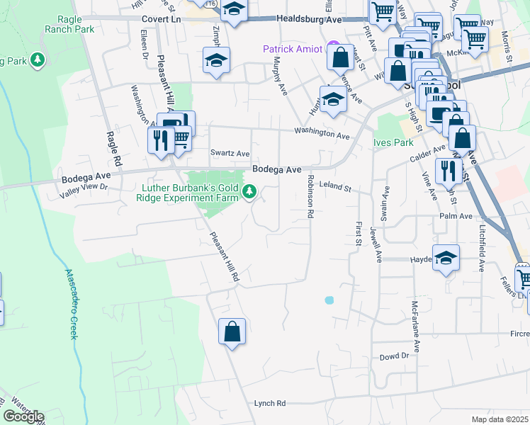 map of restaurants, bars, coffee shops, grocery stores, and more near in Sebastopol