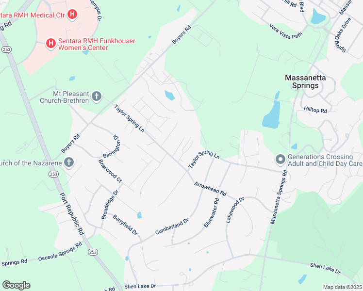 map of restaurants, bars, coffee shops, grocery stores, and more near 1448 Katie Grove Way in Harrisonburg
