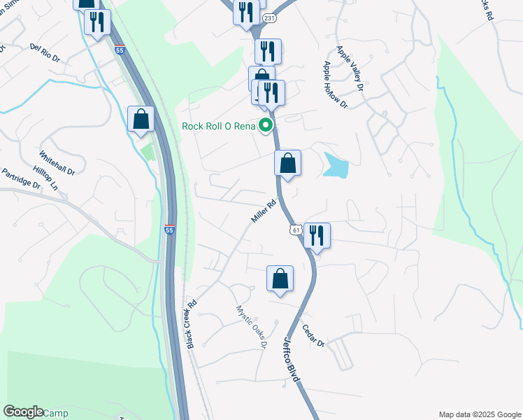 map of restaurants, bars, coffee shops, grocery stores, and more near 1002 Elk Run Drive in Imperial