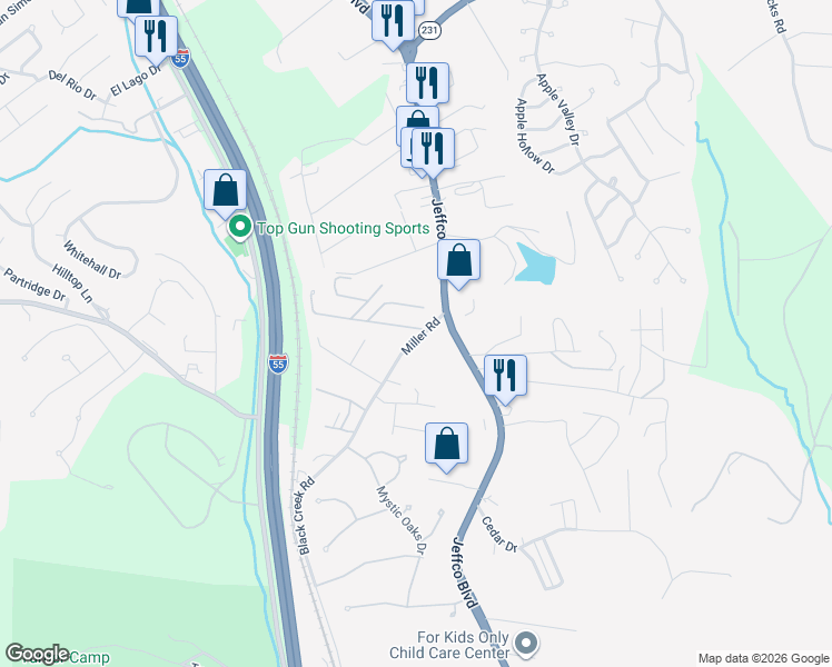 map of restaurants, bars, coffee shops, grocery stores, and more near 1002 Elk Run Drive in Imperial
