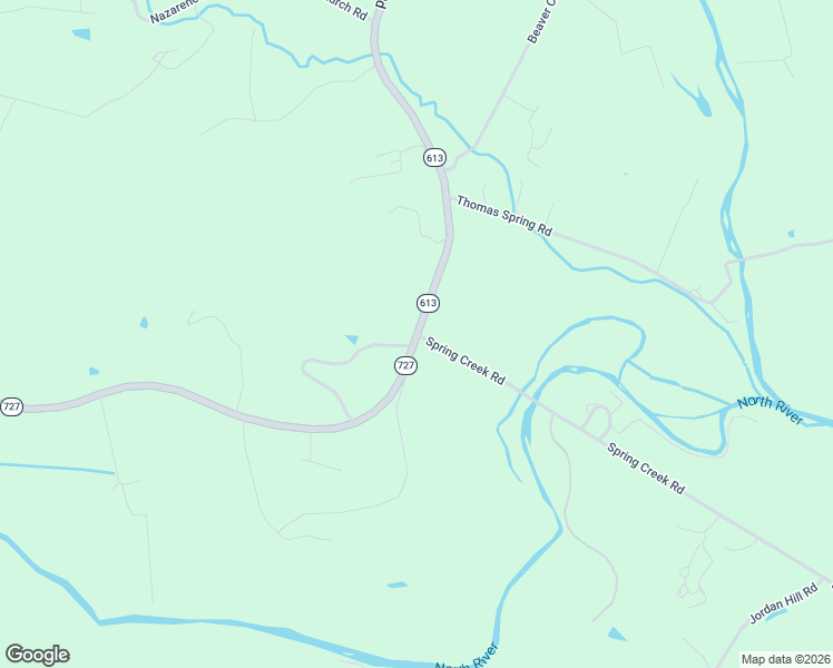 map of restaurants, bars, coffee shops, grocery stores, and more near 6748 Spring Creek Road in Bridgewater