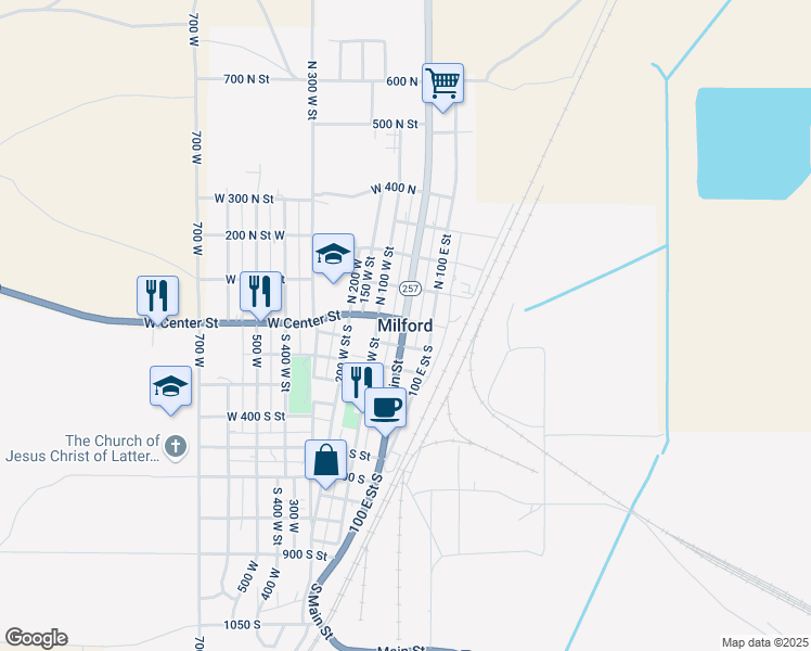 map of restaurants, bars, coffee shops, grocery stores, and more near in Milford