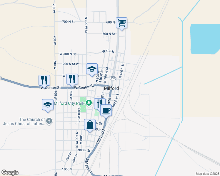 map of restaurants, bars, coffee shops, grocery stores, and more near in Milford