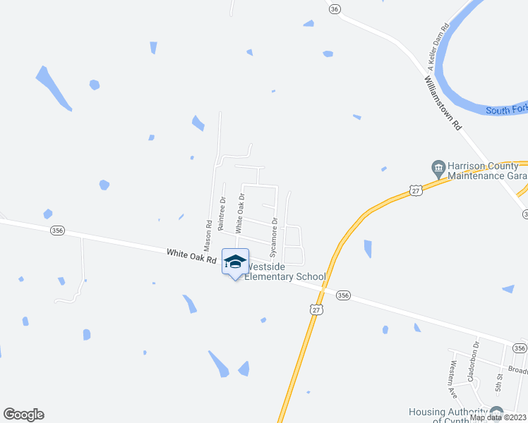 map of restaurants, bars, coffee shops, grocery stores, and more near 16 Juniper Drive in Cynthiana