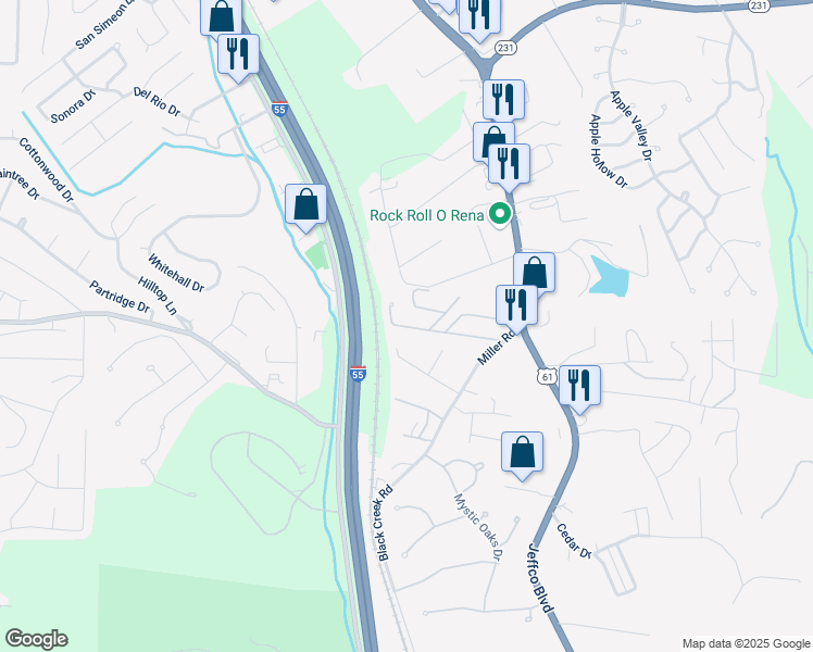 map of restaurants, bars, coffee shops, grocery stores, and more near 1105A Westward Trails Drive in Imperial