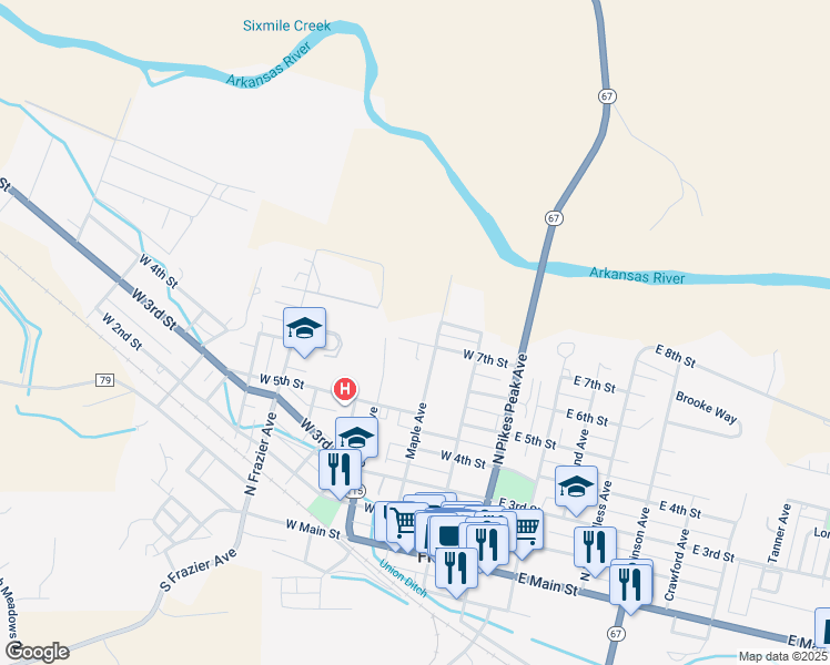 map of restaurants, bars, coffee shops, grocery stores, and more near 318 West 7th Street in Florence