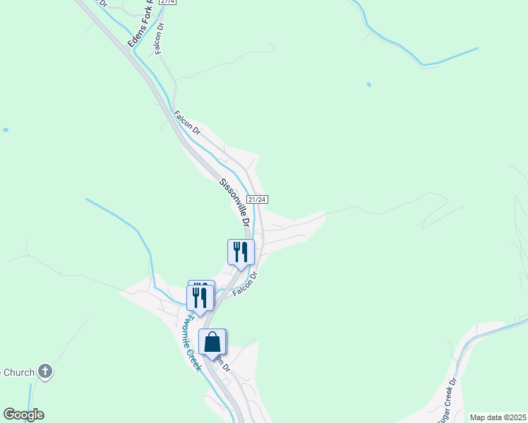 map of restaurants, bars, coffee shops, grocery stores, and more near 1817 Falcon Drive in Charleston