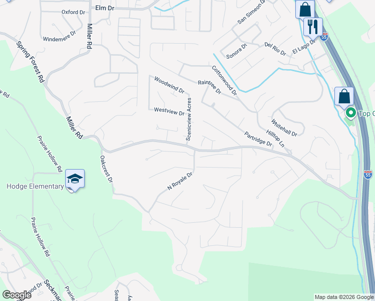 map of restaurants, bars, coffee shops, grocery stores, and more near 1911 White Haven Drive in Imperial
