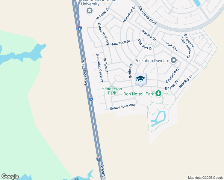 map of restaurants, bars, coffee shops, grocery stores, and more near 9930 West Taron Drive in Elk Grove
