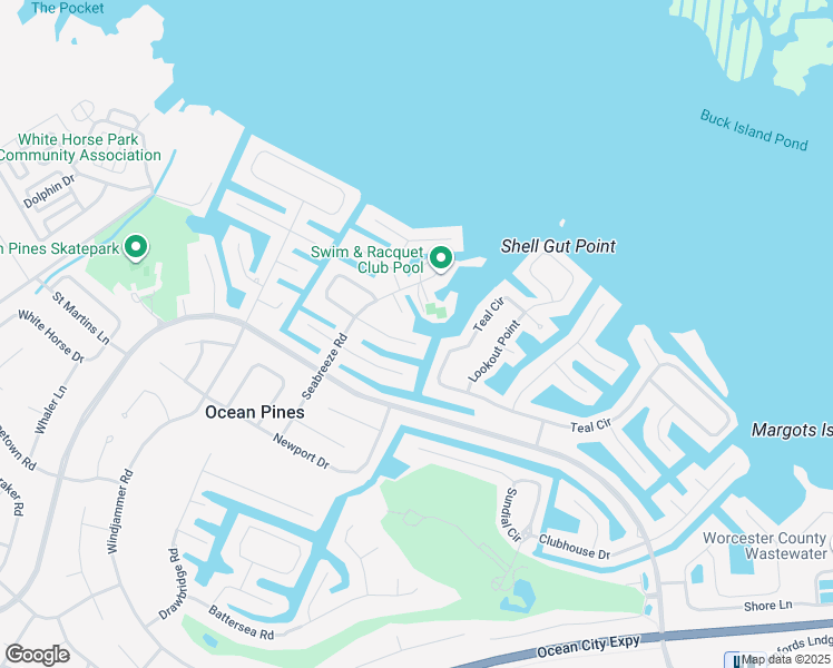 map of restaurants, bars, coffee shops, grocery stores, and more near 9 Oceans End in Ocean Pines