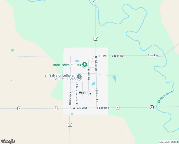 map of restaurants, bars, coffee shops, grocery stores, and more near 52 East Park Street in Venedy