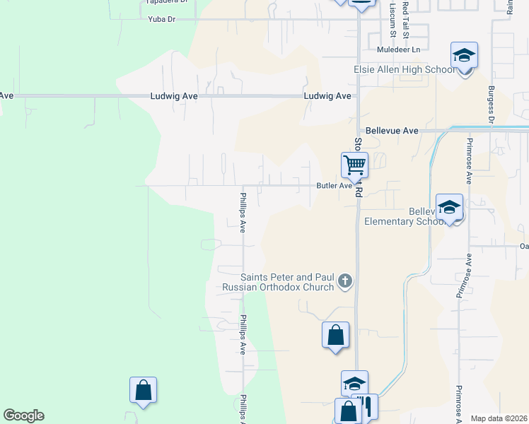map of restaurants, bars, coffee shops, grocery stores, and more near 952 Butler Avenue in Santa Rosa