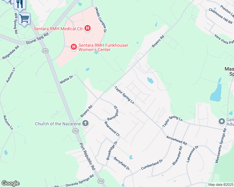 map of restaurants, bars, coffee shops, grocery stores, and more near 2 North Federal Street in Harrisonburg