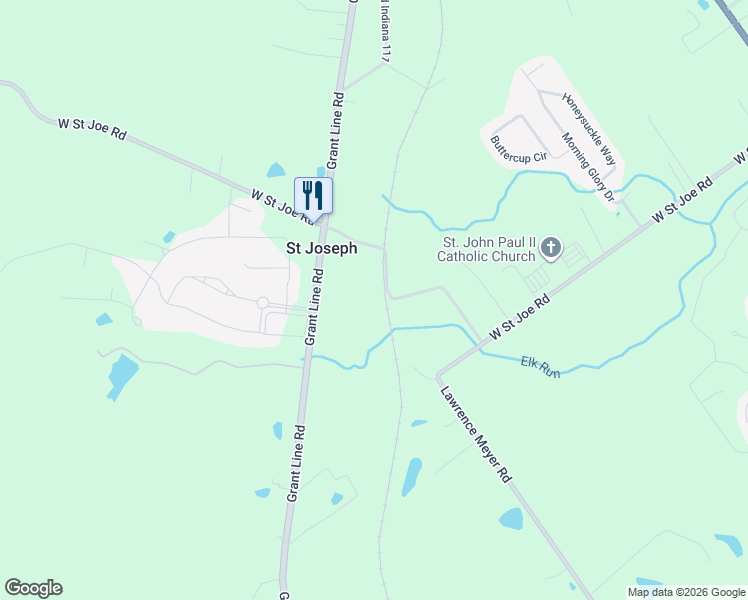 map of restaurants, bars, coffee shops, grocery stores, and more near 2806 West Saint Joe Road in Sellersburg