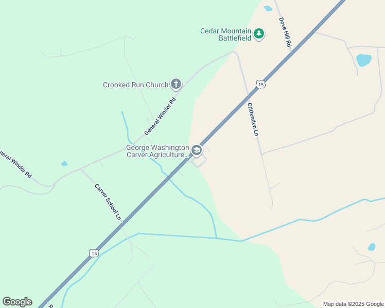 map of restaurants, bars, coffee shops, grocery stores, and more near 9432 North James Madison Highway in Rapidan