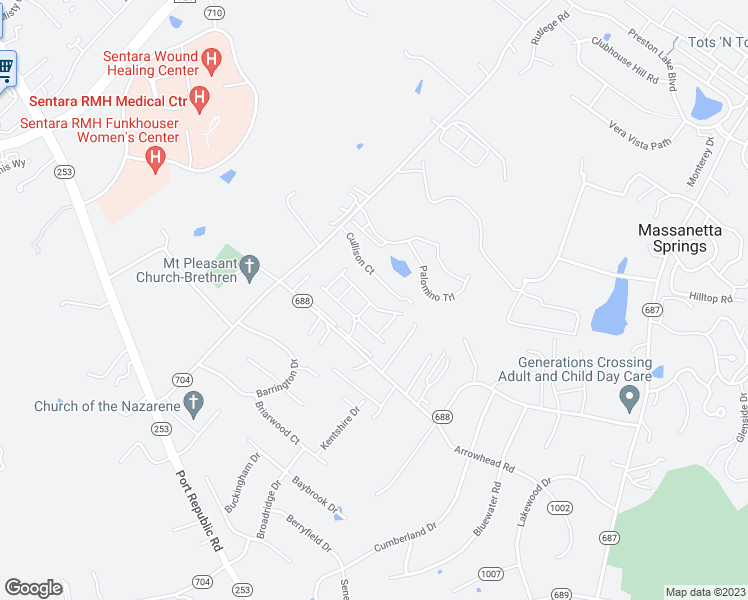 map of restaurants, bars, coffee shops, grocery stores, and more near 3001 Diamond Spring Lane in Harrisonburg
