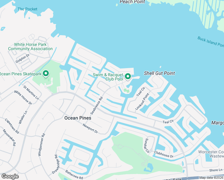 map of restaurants, bars, coffee shops, grocery stores, and more near 25 Seabreeze Road in Ocean Pines