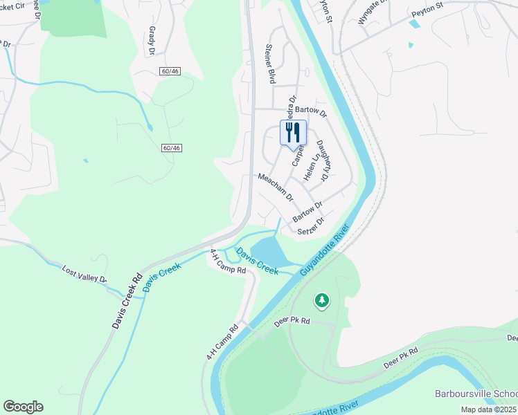 map of restaurants, bars, coffee shops, grocery stores, and more near 5171-5531 W Virginia 10 Alt in Barboursville