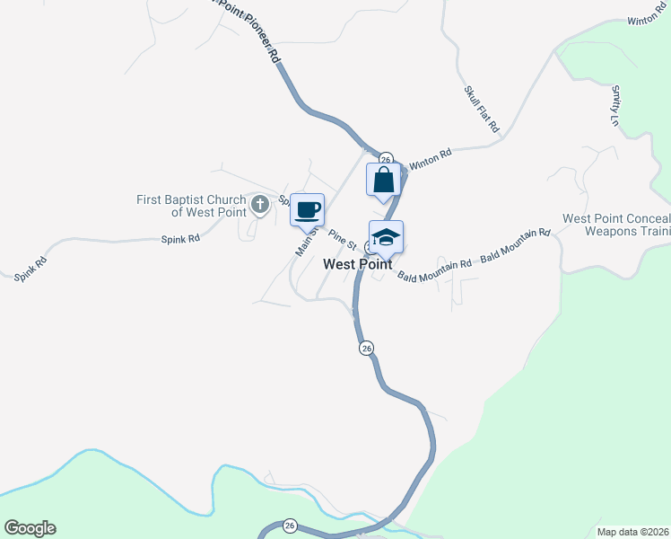 map of restaurants, bars, coffee shops, grocery stores, and more near 164 Bouvard Street in West Point