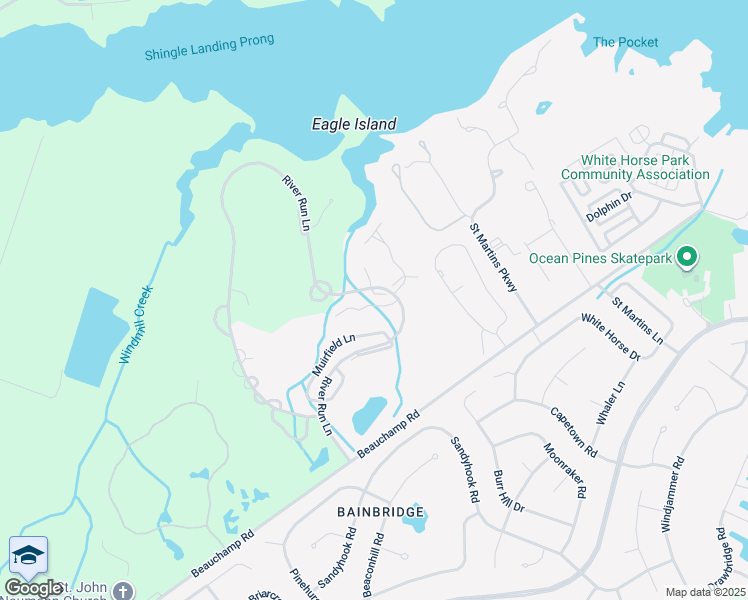 map of restaurants, bars, coffee shops, grocery stores, and more near 11007 Brooklawn Lane in Ocean City
