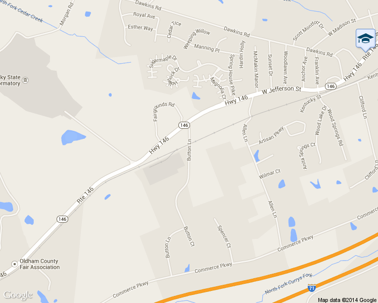 map of restaurants, bars, coffee shops, grocery stores, and more near 2102 Button Lane in La Grange