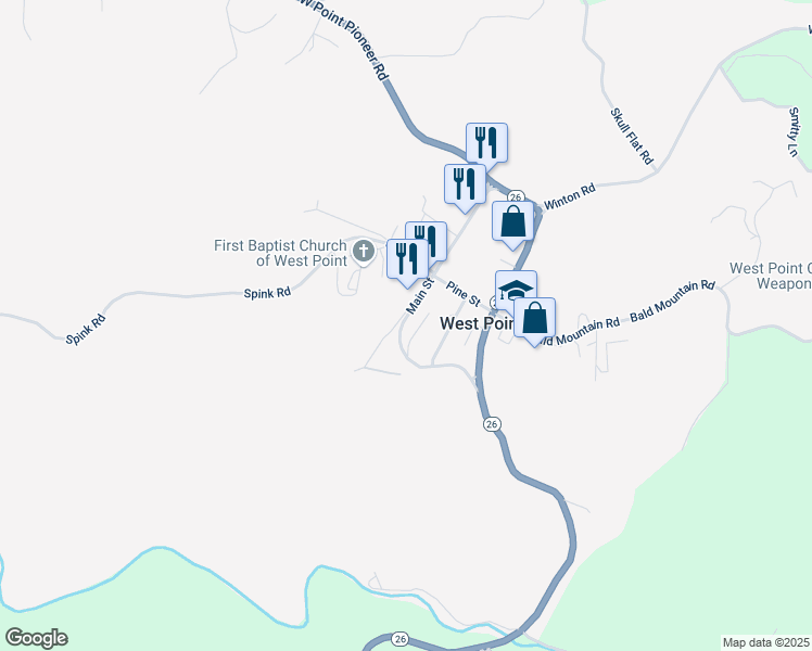 map of restaurants, bars, coffee shops, grocery stores, and more near 207 Matson Lane in West Point