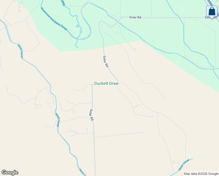 map of restaurants, bars, coffee shops, grocery stores, and more near 65536 Solar Road in Montrose