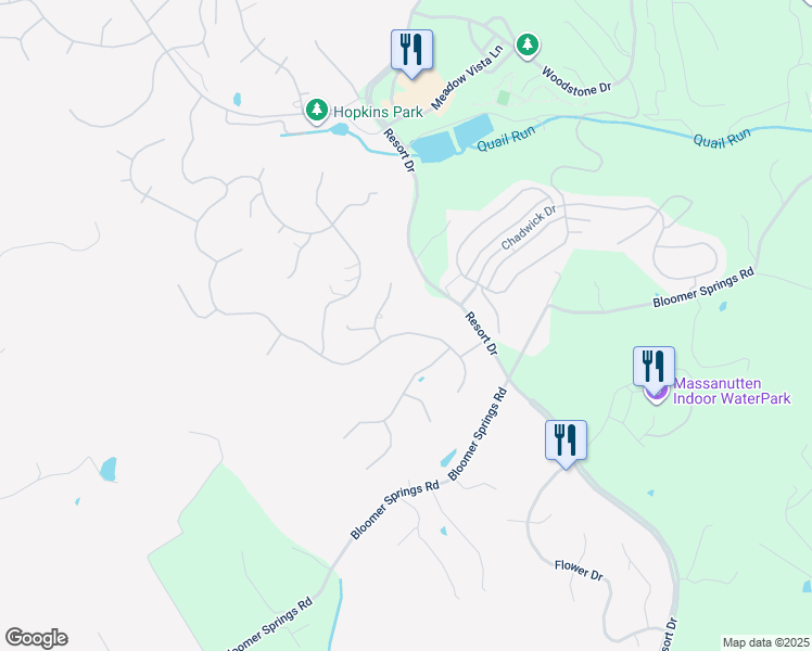 map of restaurants, bars, coffee shops, grocery stores, and more near 3103 Lanier Lane in McGaheysville