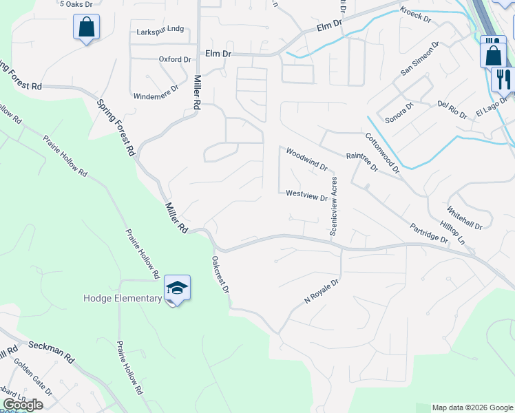 map of restaurants, bars, coffee shops, grocery stores, and more near 5005 Quartz Lane in Imperial
