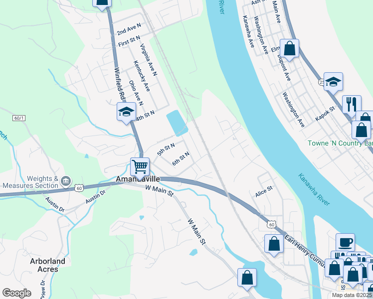 map of restaurants, bars, coffee shops, grocery stores, and more near 106 Maryland Avenue North in Saint Albans