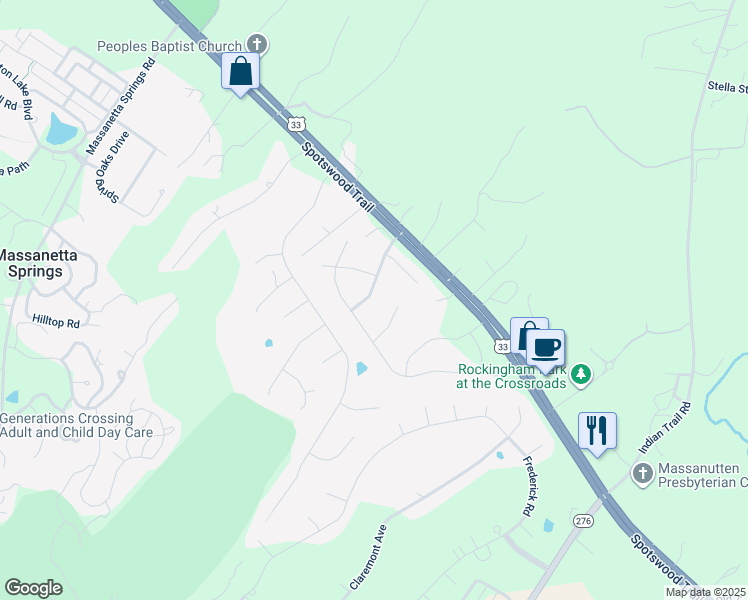 map of restaurants, bars, coffee shops, grocery stores, and more near 159 Jessica Drive in Penn Laird