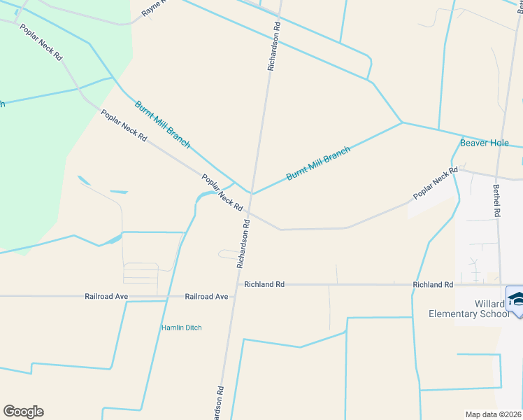 map of restaurants, bars, coffee shops, grocery stores, and more near 7622 Richardson Road in Willards