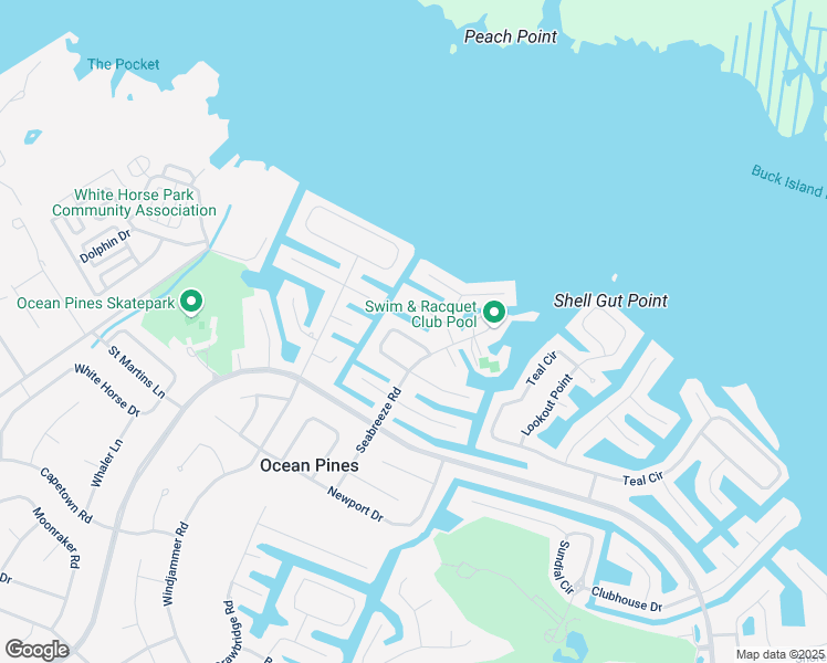 map of restaurants, bars, coffee shops, grocery stores, and more near 8 Grand Port Road in Ocean Pines