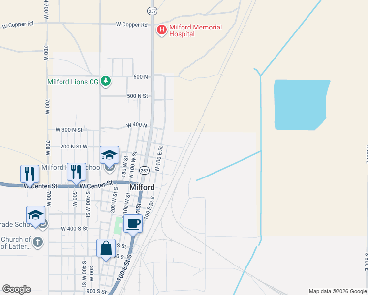 map of restaurants, bars, coffee shops, grocery stores, and more near 200 East Street in Milford