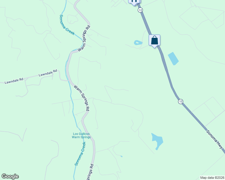 map of restaurants, bars, coffee shops, grocery stores, and more near 10300 Slattery Road in Glen Ellen