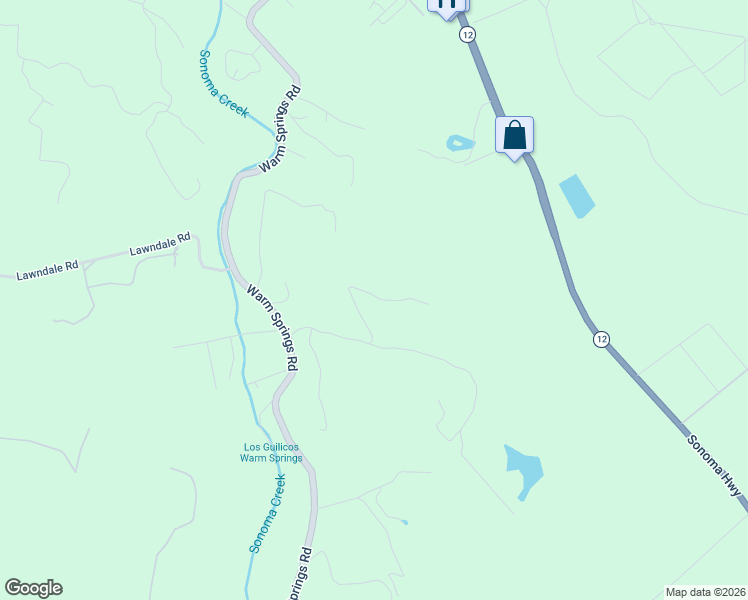 map of restaurants, bars, coffee shops, grocery stores, and more near 10300 Slattery Road in Glen Ellen
